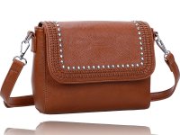 Small square cross body with studs on flap  