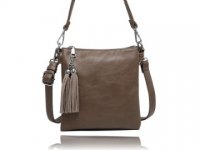 Small cross body/messenger bag with 3 compartments and a tassel.