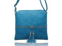 Small cross body with zipper and tassels