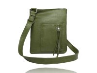 SMALL MESSENGER BAG WITH A ZIPPERED FRONT POCKET AND A BACK POCKET