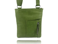 SMALL MESSENGER BAG WITH A ZIPPERED FRONT POCKET AND A BACK POCKET
