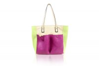 COLOUR BLOCK LARGE TOTE WITH 2 FRONT POCKETS  